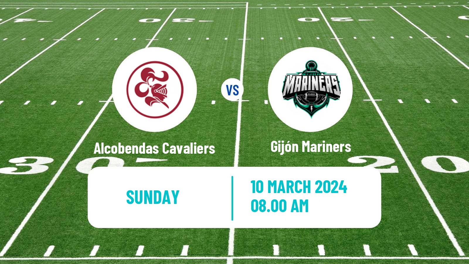 American football Spanish LNFA Serie A Alcobendas Cavaliers - Gijón Mariners