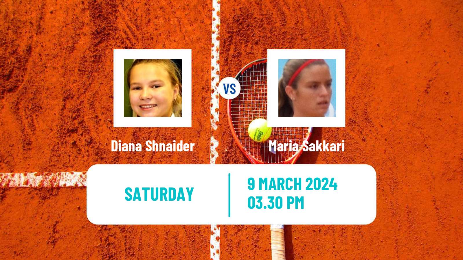 Tennis WTA Indian Wells Diana Shnaider - Maria Sakkari