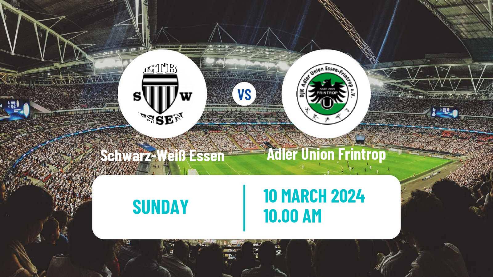 Soccer German Oberliga Niederrhein Schwarz-Weiß Essen - Adler Union Frintrop