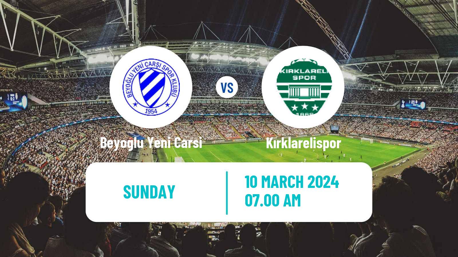 Soccer Turkish Second League White Group Beyoglu Yeni Carsi - Kırklarelispor