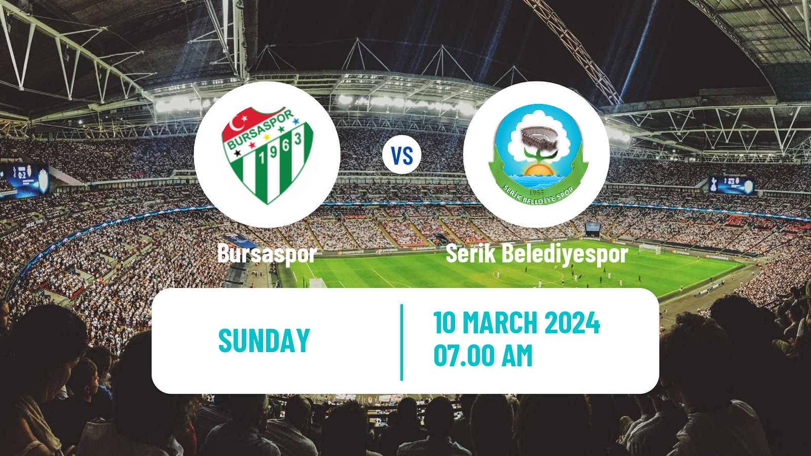 Soccer Turkish Second League White Group Bursaspor - Serik Belediyespor