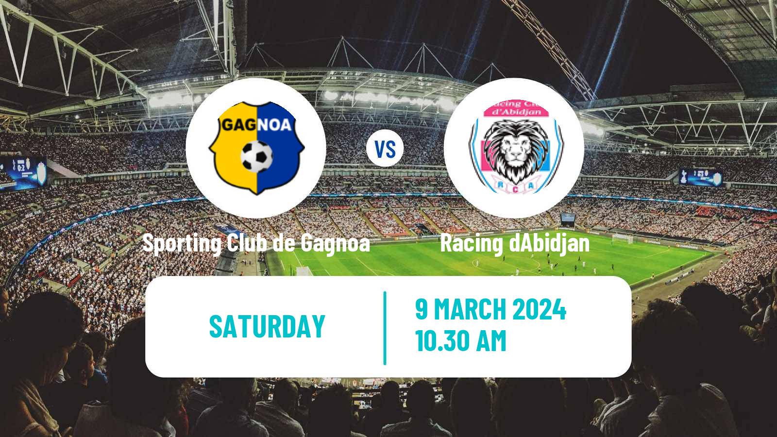 Soccer Cote d`Ivoire Ligue 1 Sporting Club de Gagnoa - Racing dAbidjan
