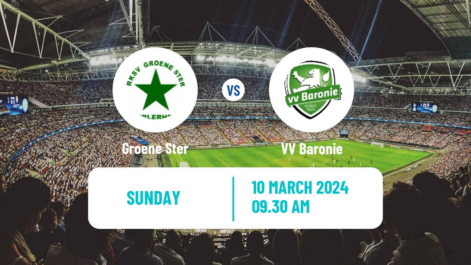Soccer Dutch Derde Divisie Groene Ster - Baronie