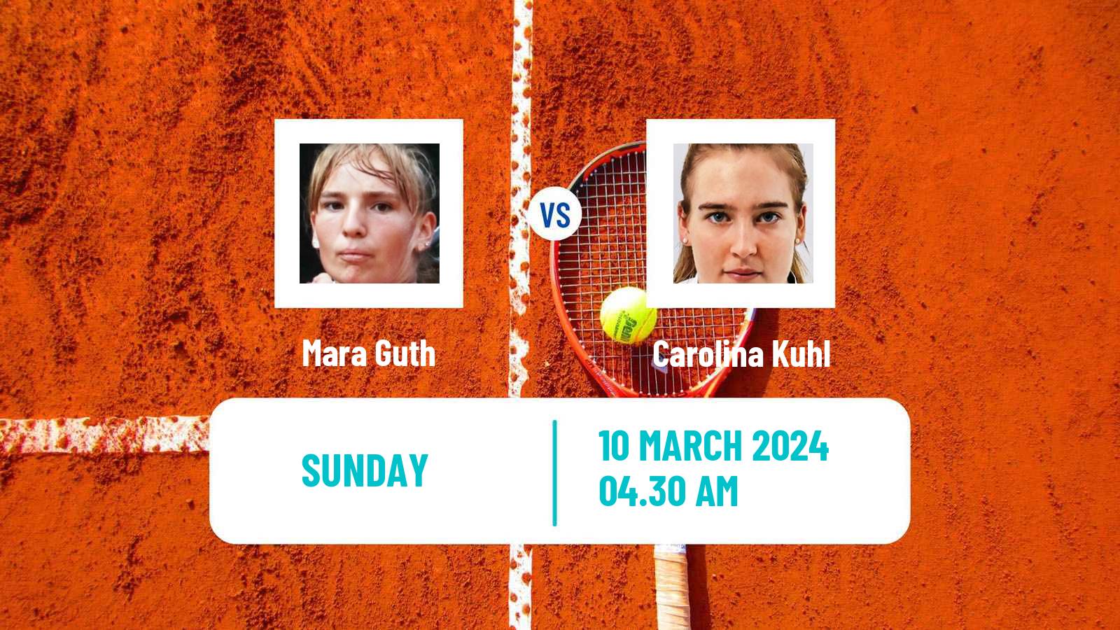 Tennis ITF W15 Monastir 8 Women Mara Guth - Carolina Kuhl