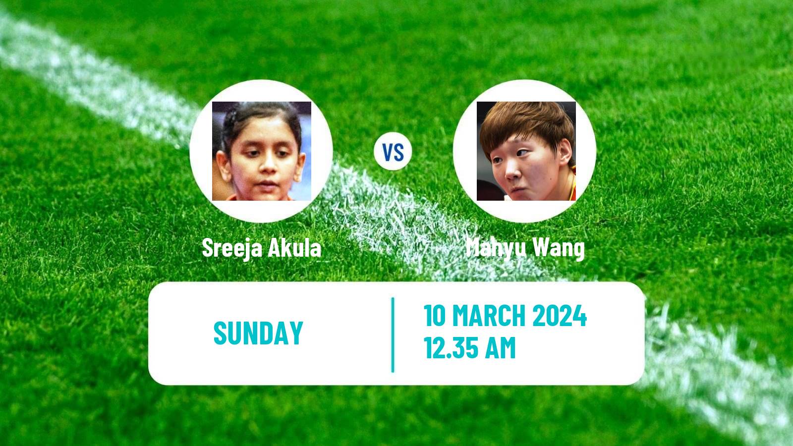 Table tennis Singapore Smash Women Sreeja Akula - Manyu Wang