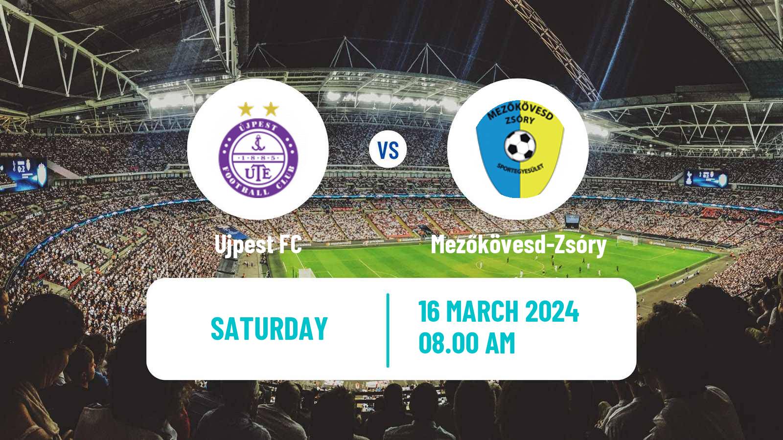 Soccer Hungarian NB I Ujpest - Mezőkövesd-Zsóry
