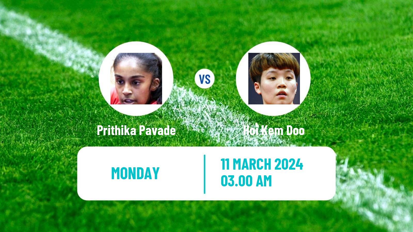 Table tennis Singapore Smash Women Prithika Pavade - Hoi Kem Doo