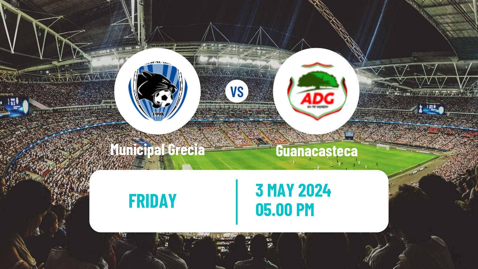 Soccer Costa Rican Primera Division Municipal Grecia - Guanacasteca