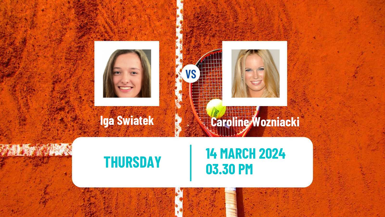 Tennis WTA Indian Wells Iga Swiatek - Caroline Wozniacki