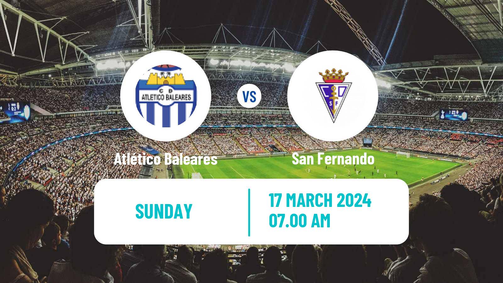 Soccer Spanish Primera RFEF Group 2 Atlético Baleares - San Fernando