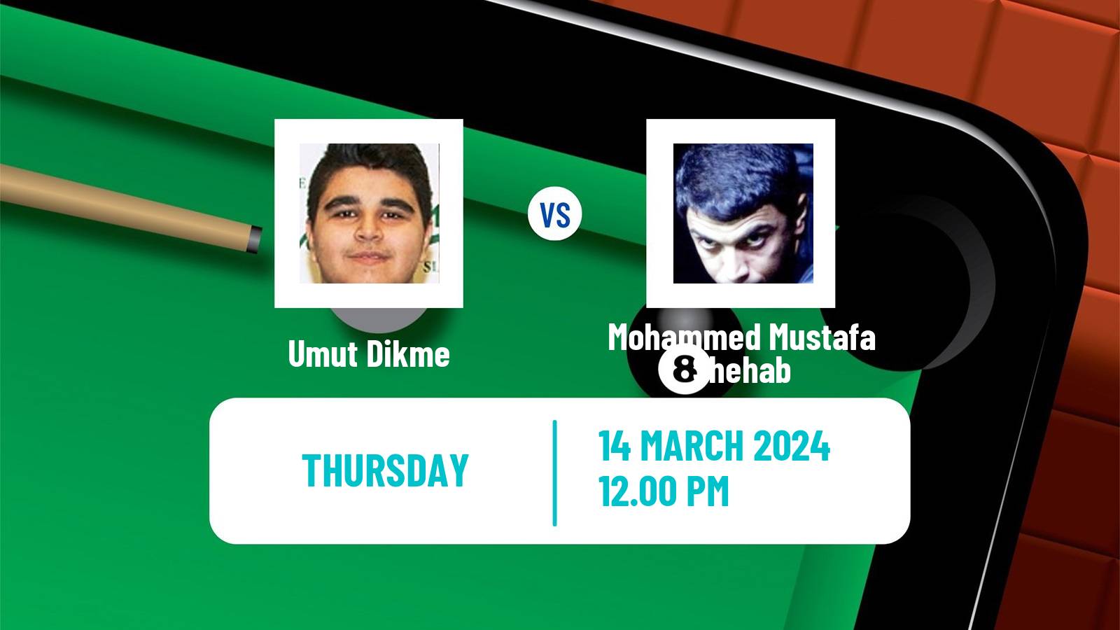 Snooker Q Tour Umut Dikme - Mohammed Mustafa Shehab