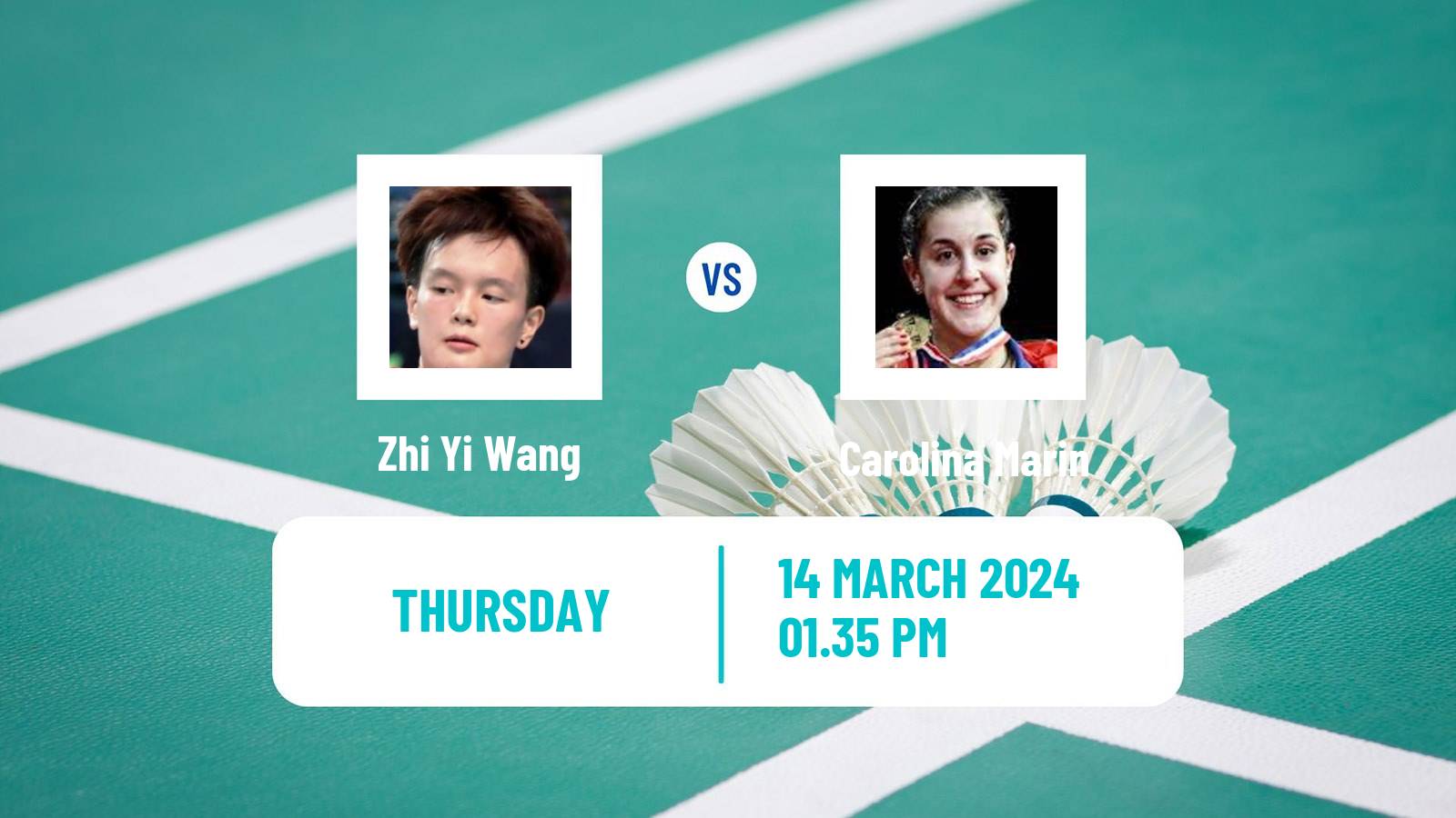 Badminton BWF World Tour All England Open Women Zhi Yi Wang - Carolina Marin