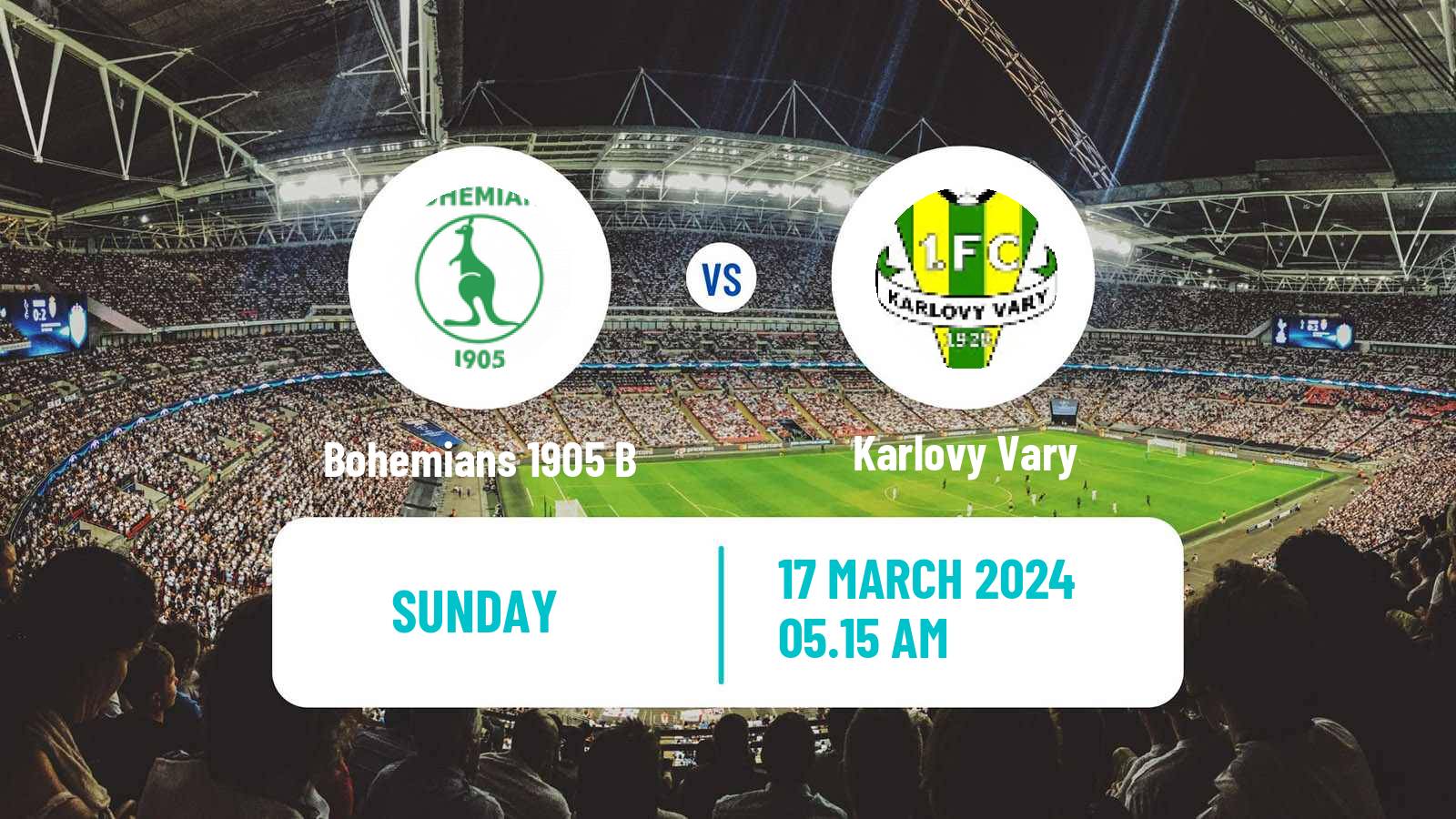 Soccer Czech CFL Group A Bohemians 1905 B - Slavia Karlovy Vary