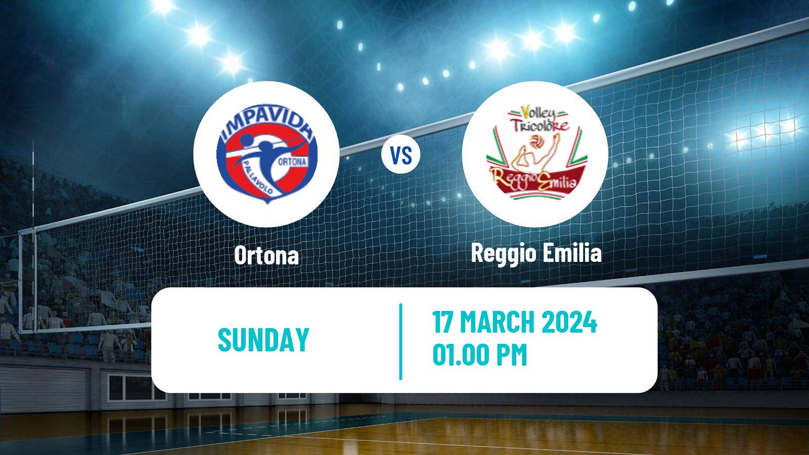 Volleyball Italian Serie A2 Volleyball Ortona - Reggio Emilia