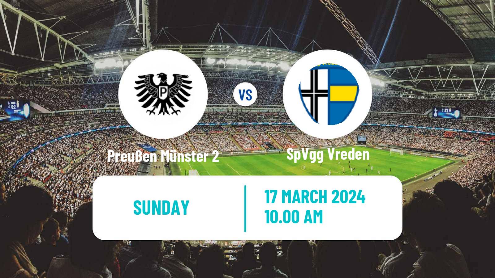 Football German Oberliga Westfalen Preußen Münster 2 - Vreden