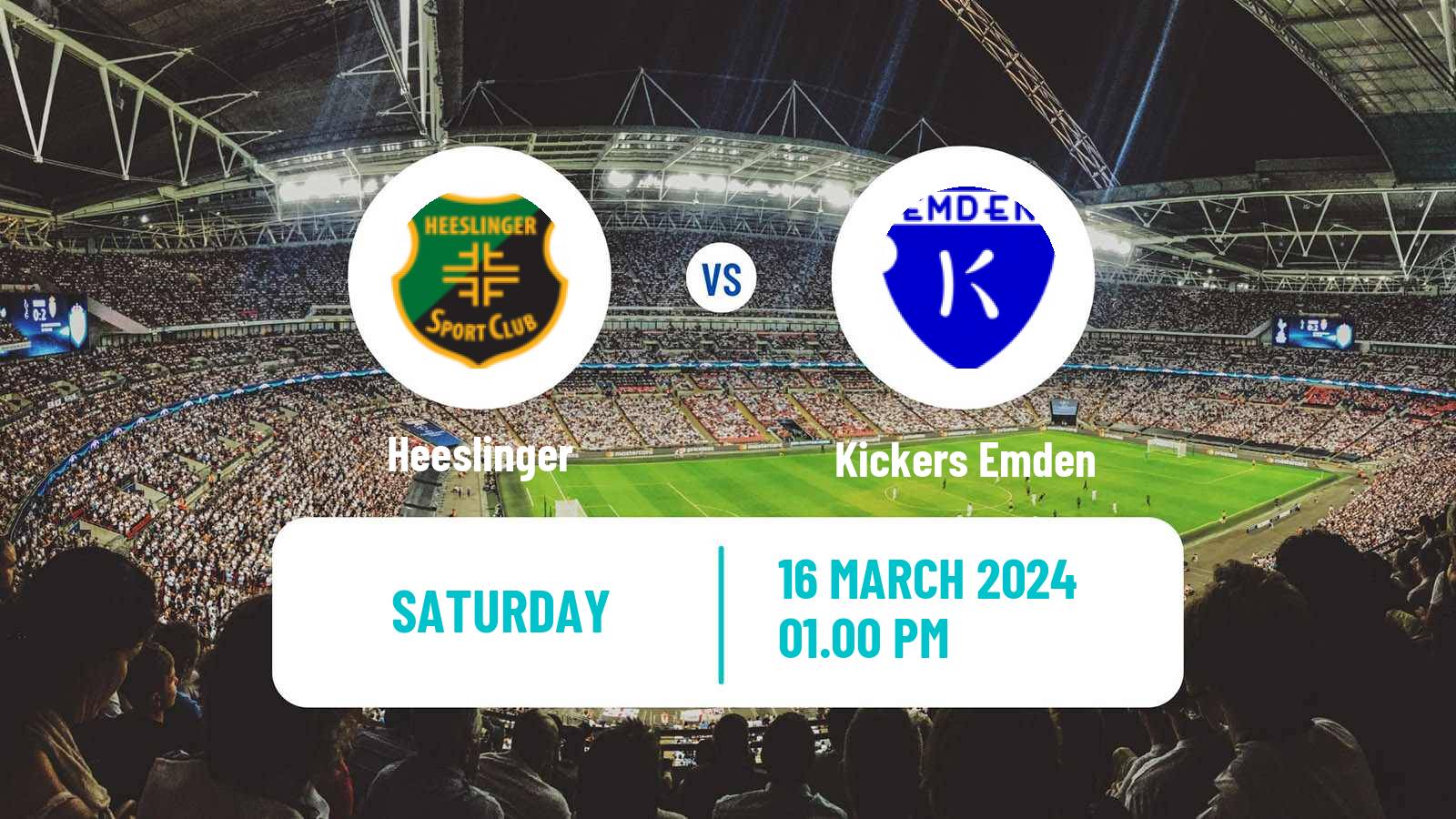Soccer German Oberliga Niedersachsen Heeslinger - Kickers Emden