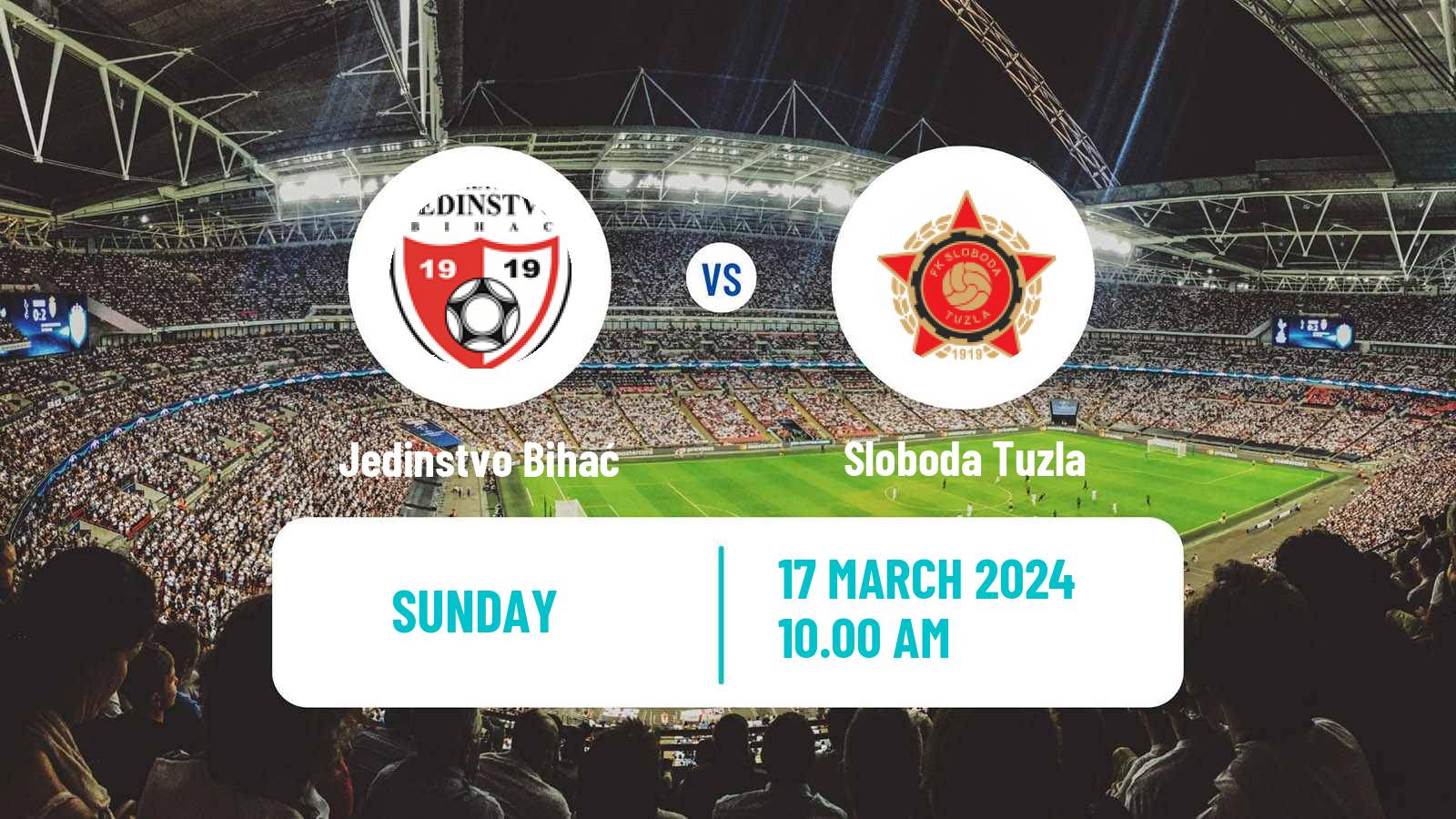 Soccer Bosnian Prva Liga FBiH Jedinstvo Bihać - Sloboda Tuzla