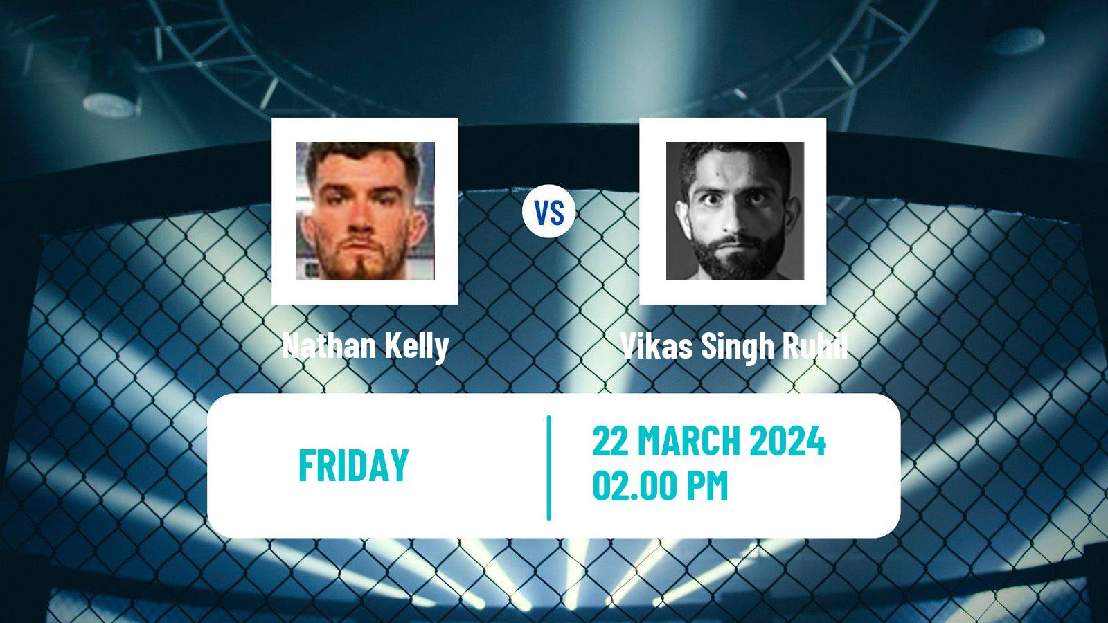 MMA Featherweight Bellator Men Nathan Kelly - Vikas Singh Ruhil