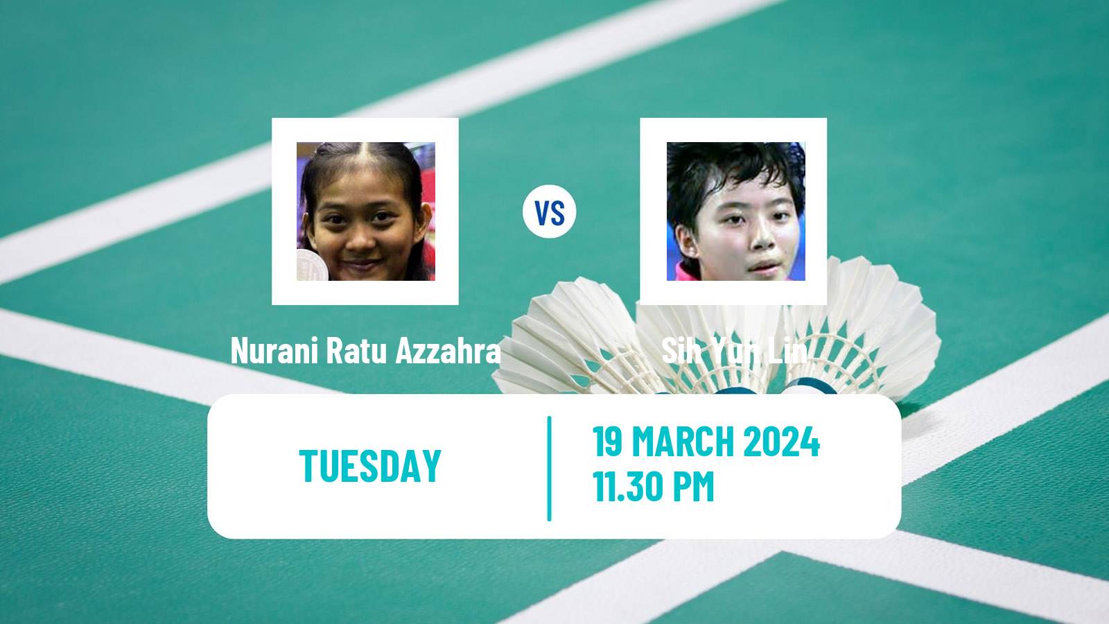 Badminton BWF World Tour China Masters Women Nurani Ratu Azzahra - Sih Yun Lin