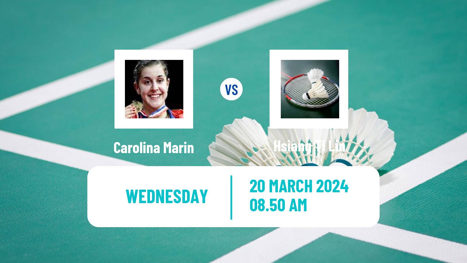 Badminton BWF World Tour Swiss Open Women Carolina Marin - Hsiang Ti Lin
