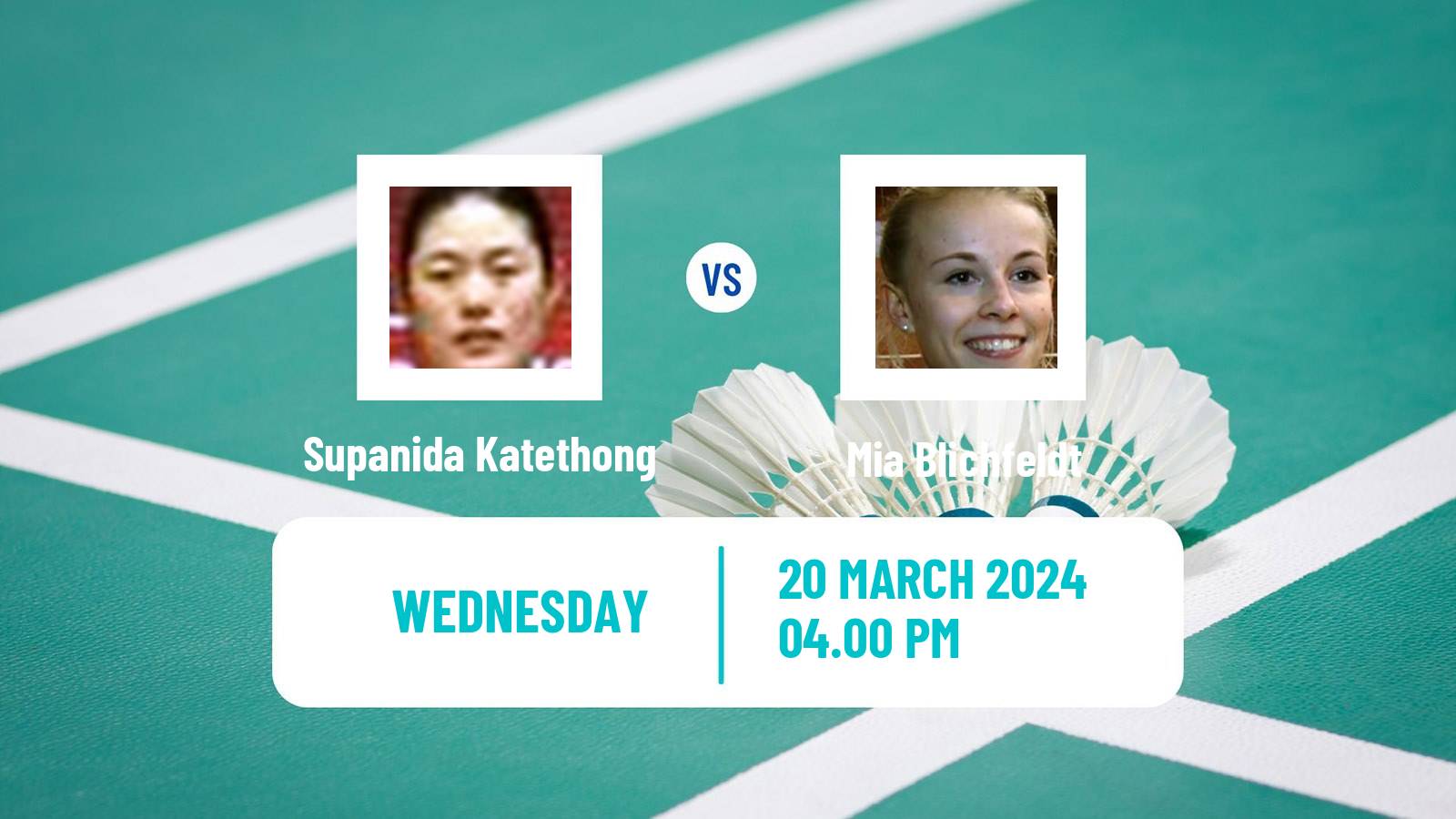 Badminton BWF World Tour Swiss Open Women Supanida Katethong - Mia Blichfeldt