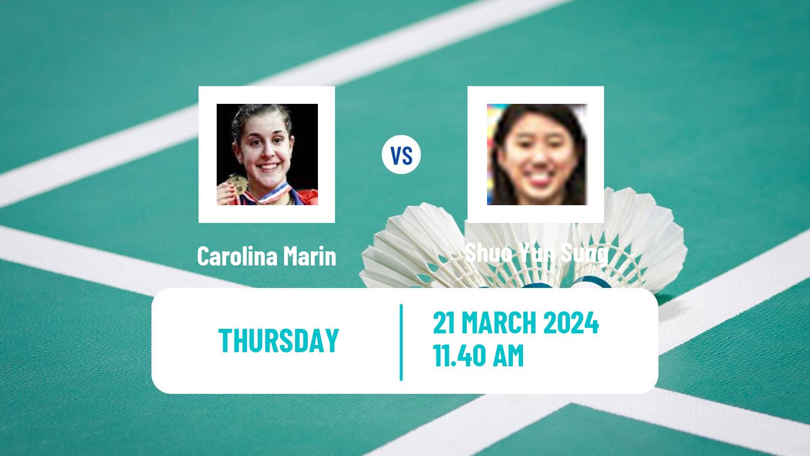 Badminton BWF World Tour Swiss Open Women Carolina Marin - Shuo Yun Sung