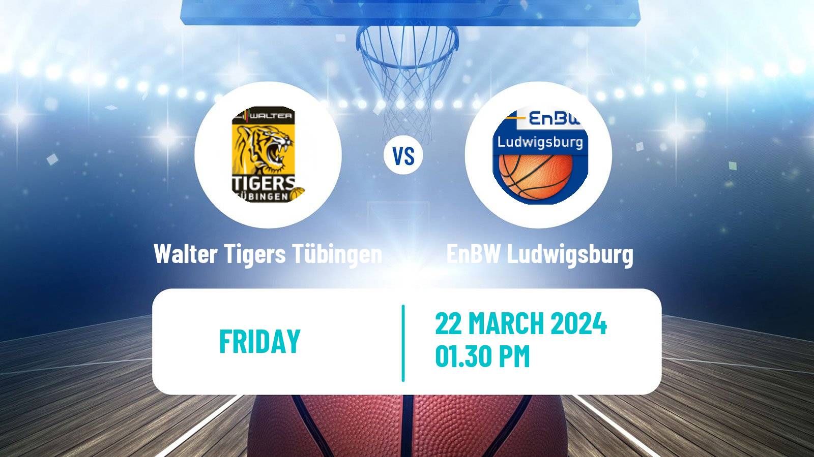Basketball German BBL Walter Tigers Tübingen - Ludwigsburg