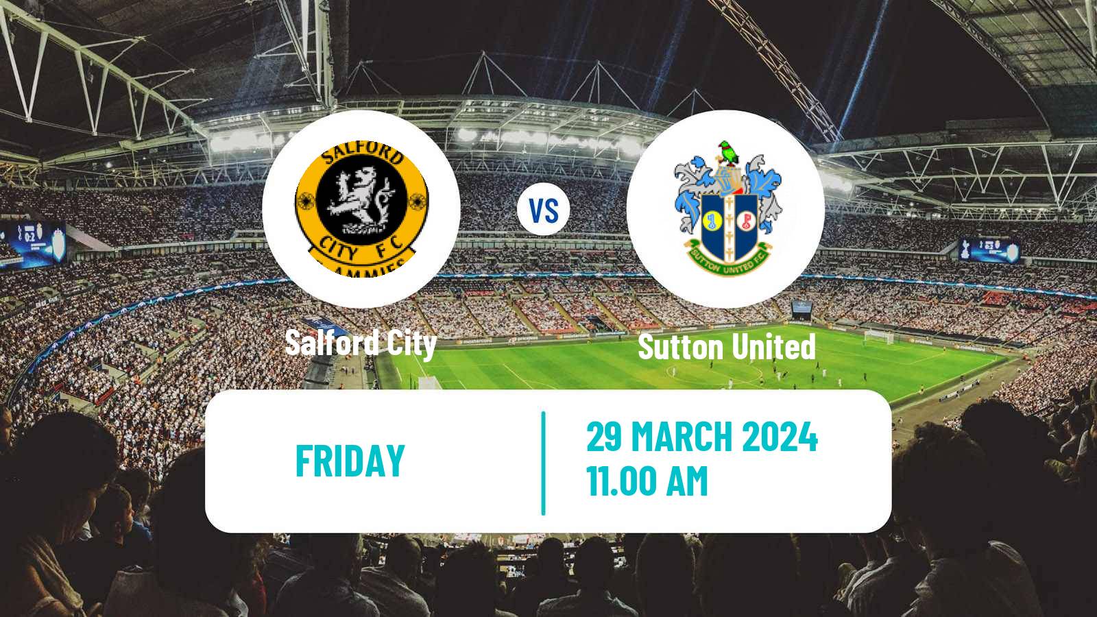 Soccer English League Two Salford City - Sutton United