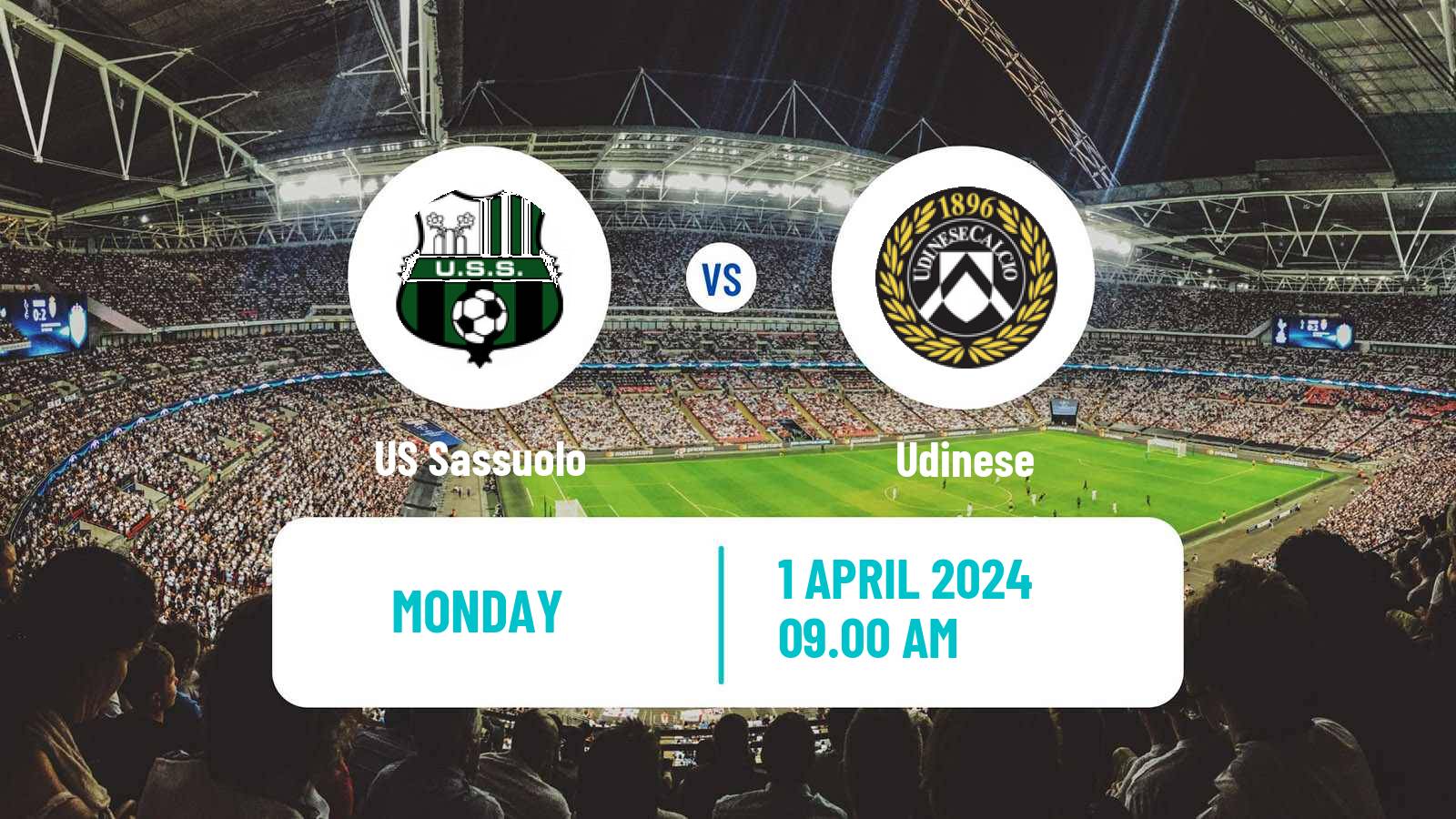Football Italian Serie A Sassuolo - Udinese