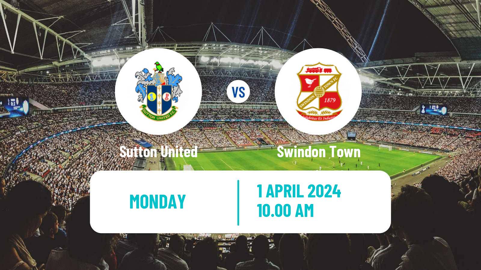 Soccer English League Two Sutton United - Swindon Town
