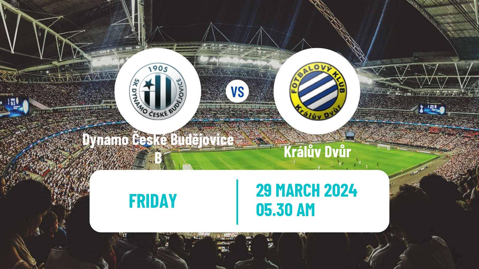 Soccer Czech CFL Group A Dynamo České Budějovice B - Králův Dvůr