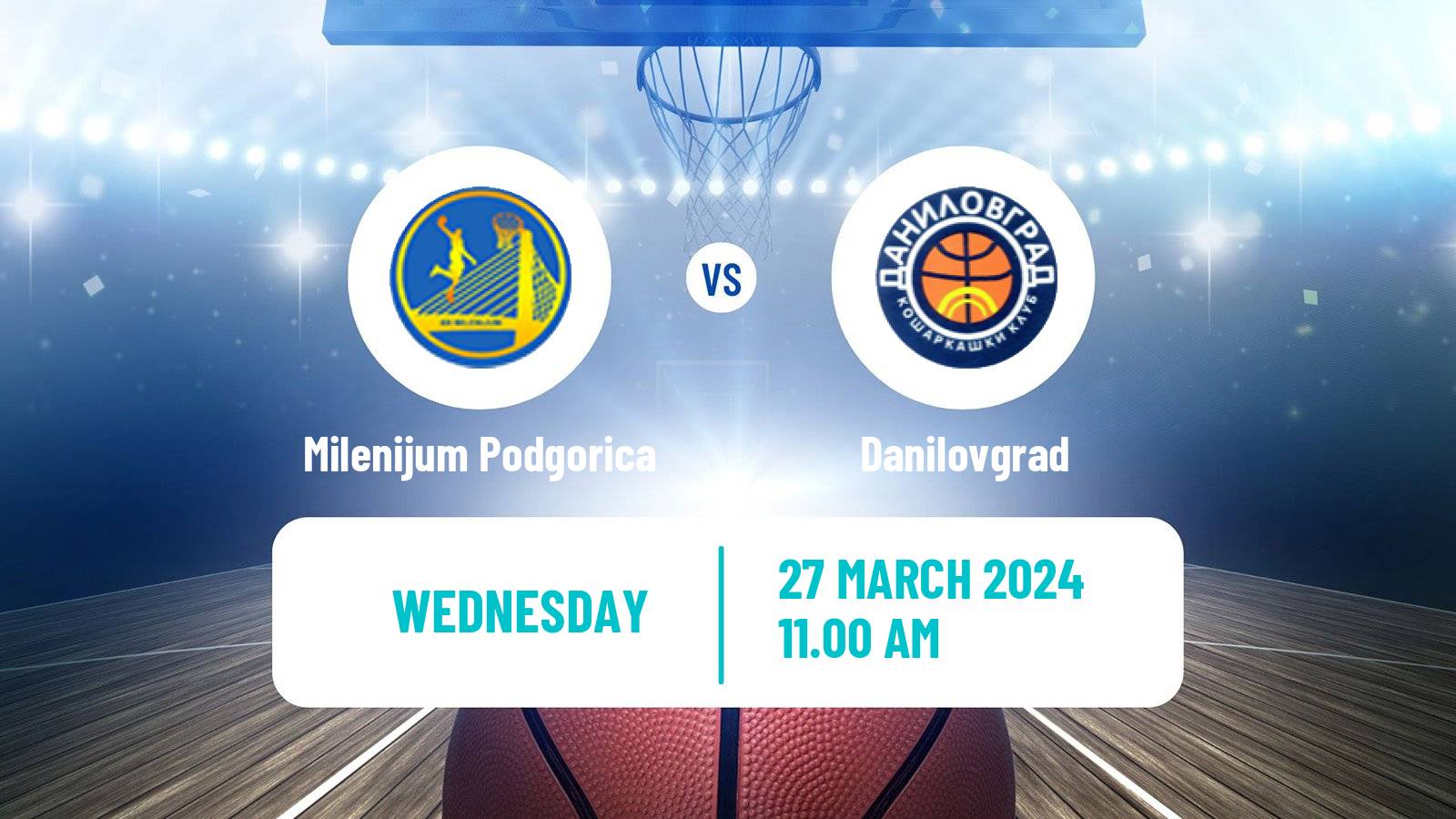 Basketball Montenegrin Prva A Liga Basketball Milenijum Podgorica - Danilovgrad