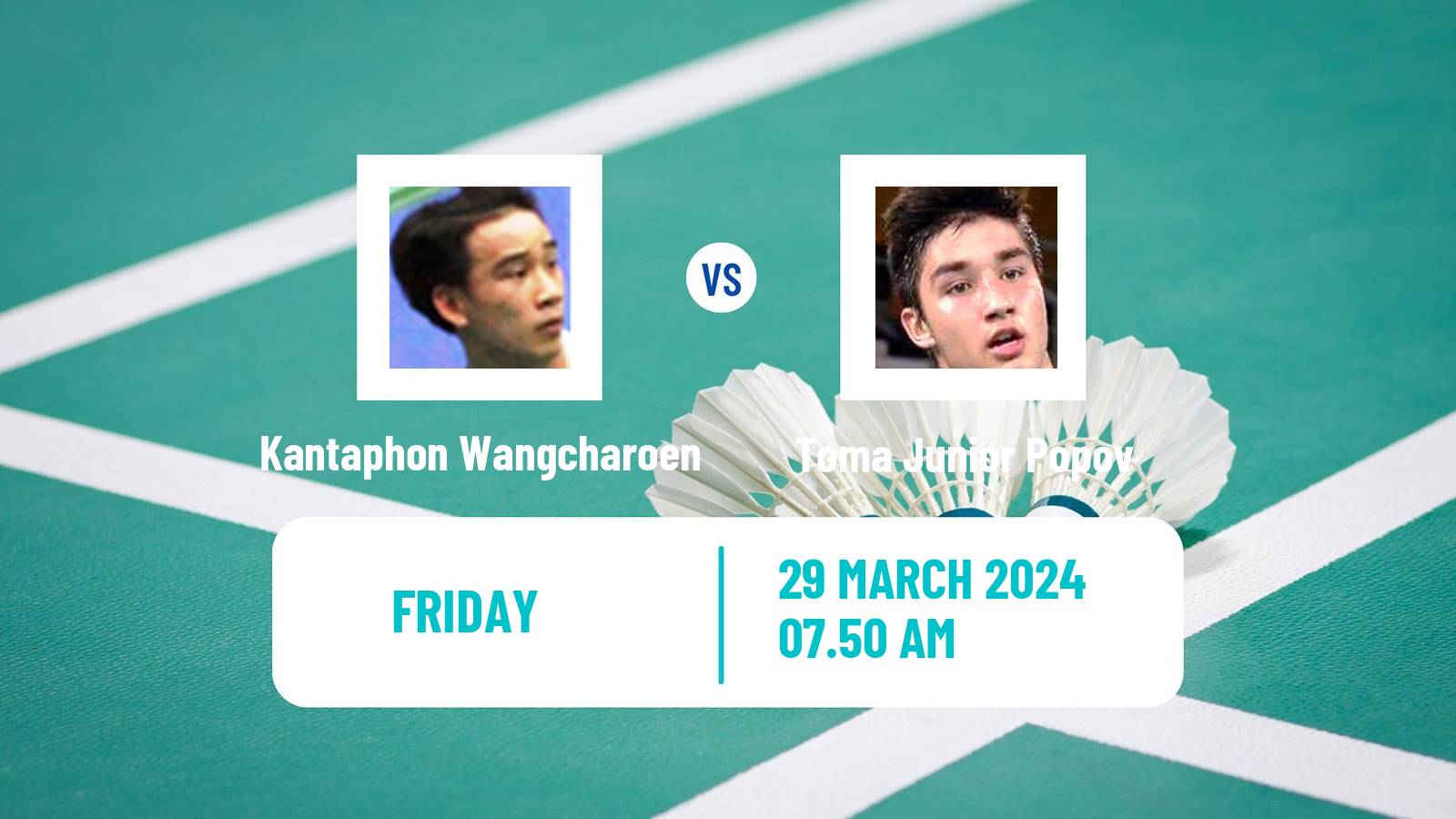 Badminton BWF World Tour Spain Masters Men Kantaphon Wangcharoen - Toma Junior Popov