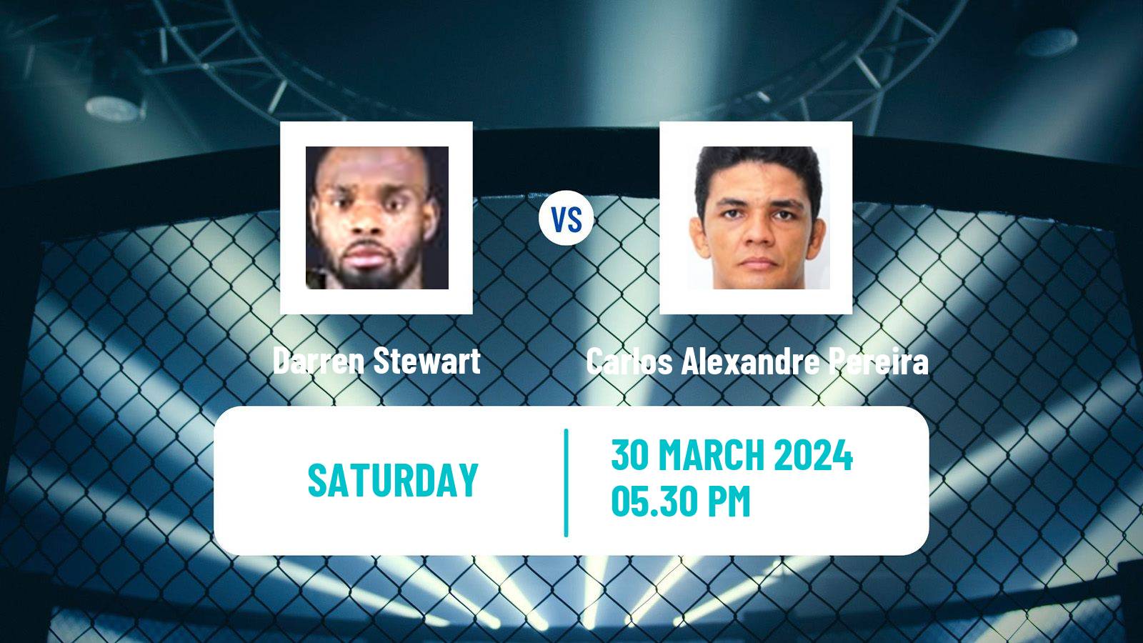 MMA Catchweight Cage Warriors Men Darren Stewart - Carlos Alexandre Pereira