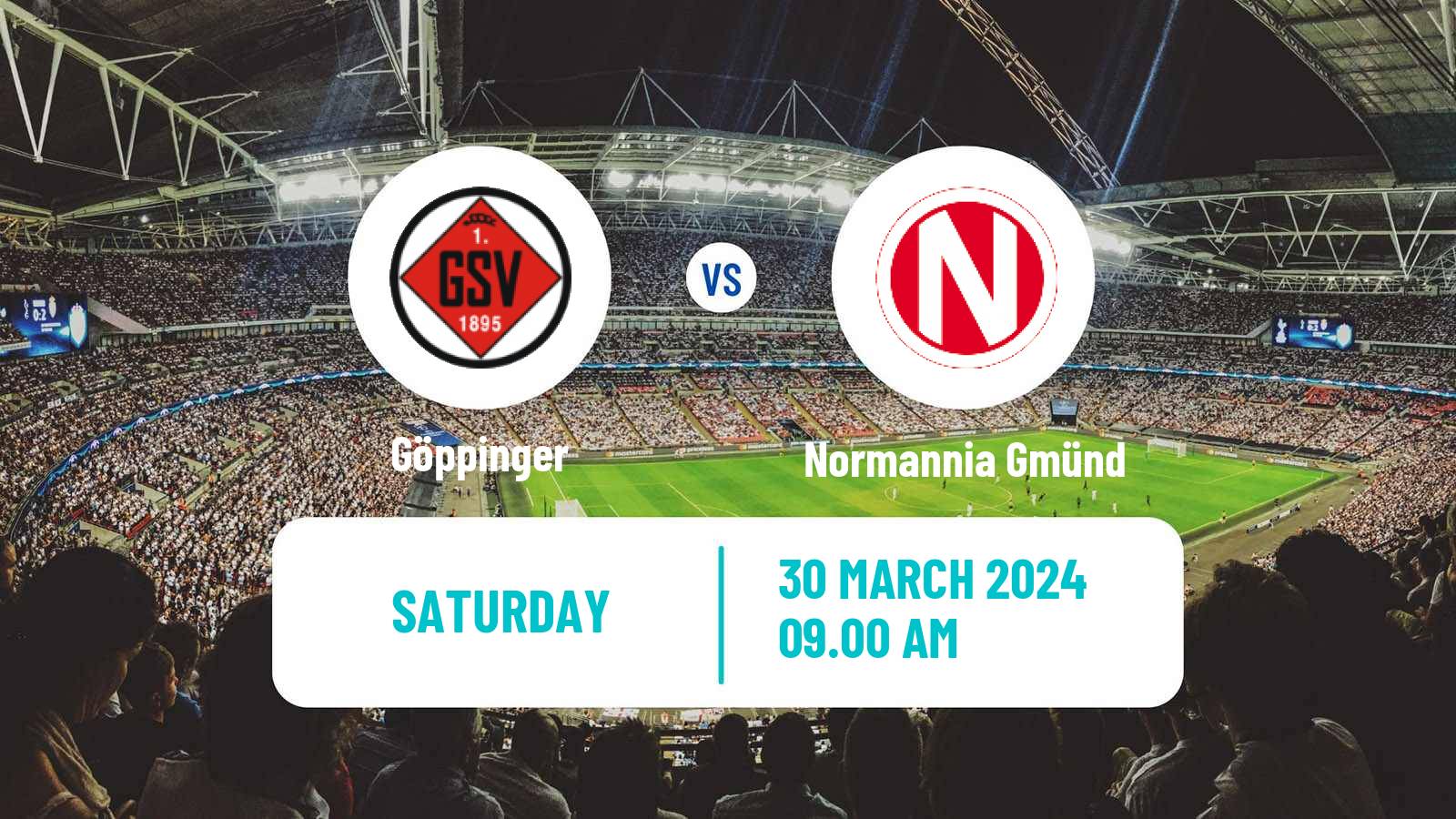 Soccer German Oberliga Baden-Württemberg Göppinger - Normannia Gmünd