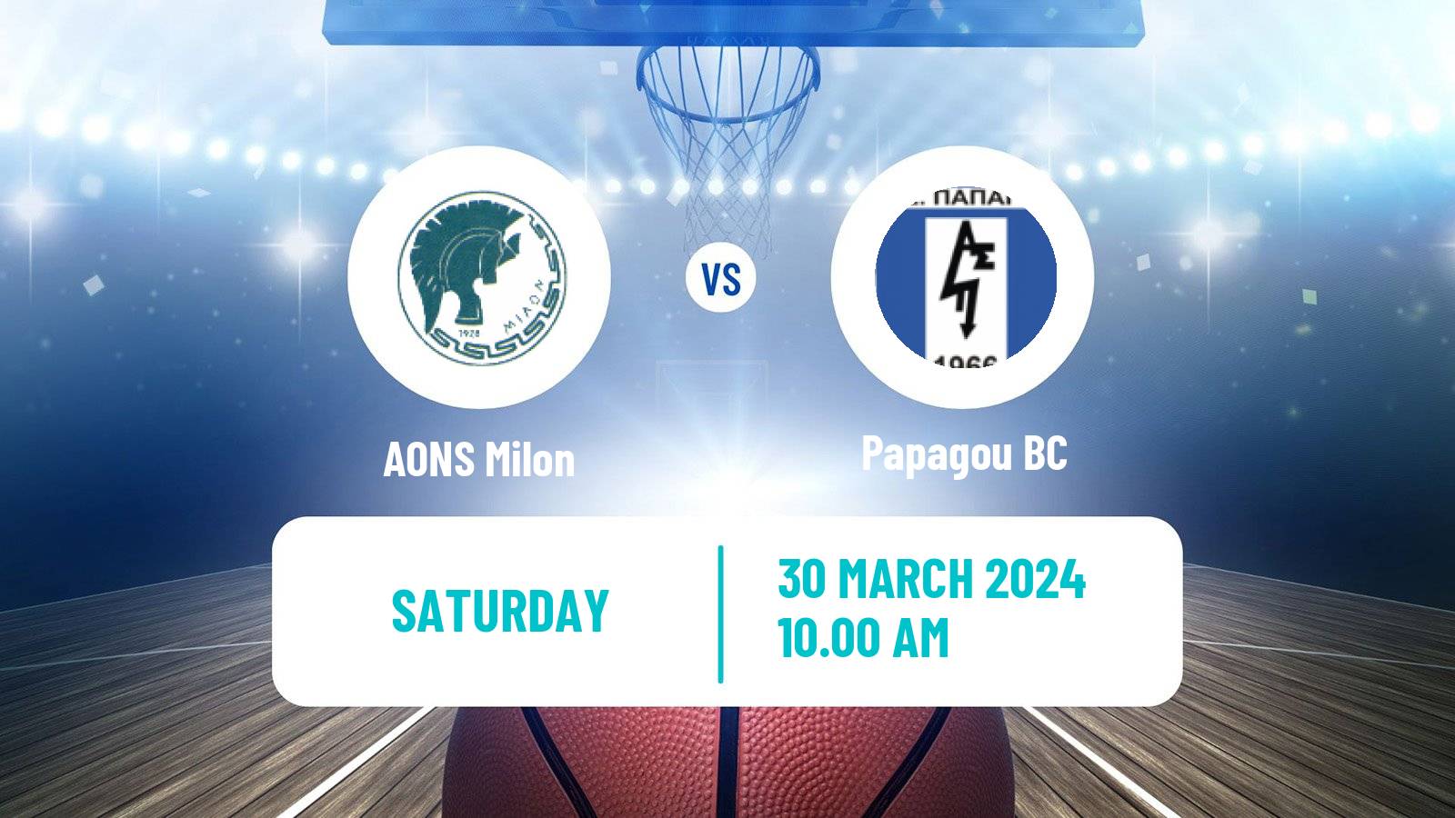Basketball Greek Elite League Basketball AONS Milon - Papagou