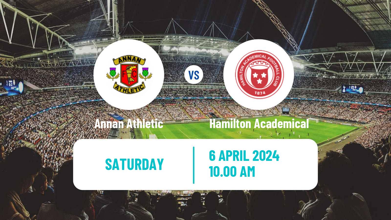 Soccer Scottish League One Annan Athletic - Hamilton Academical