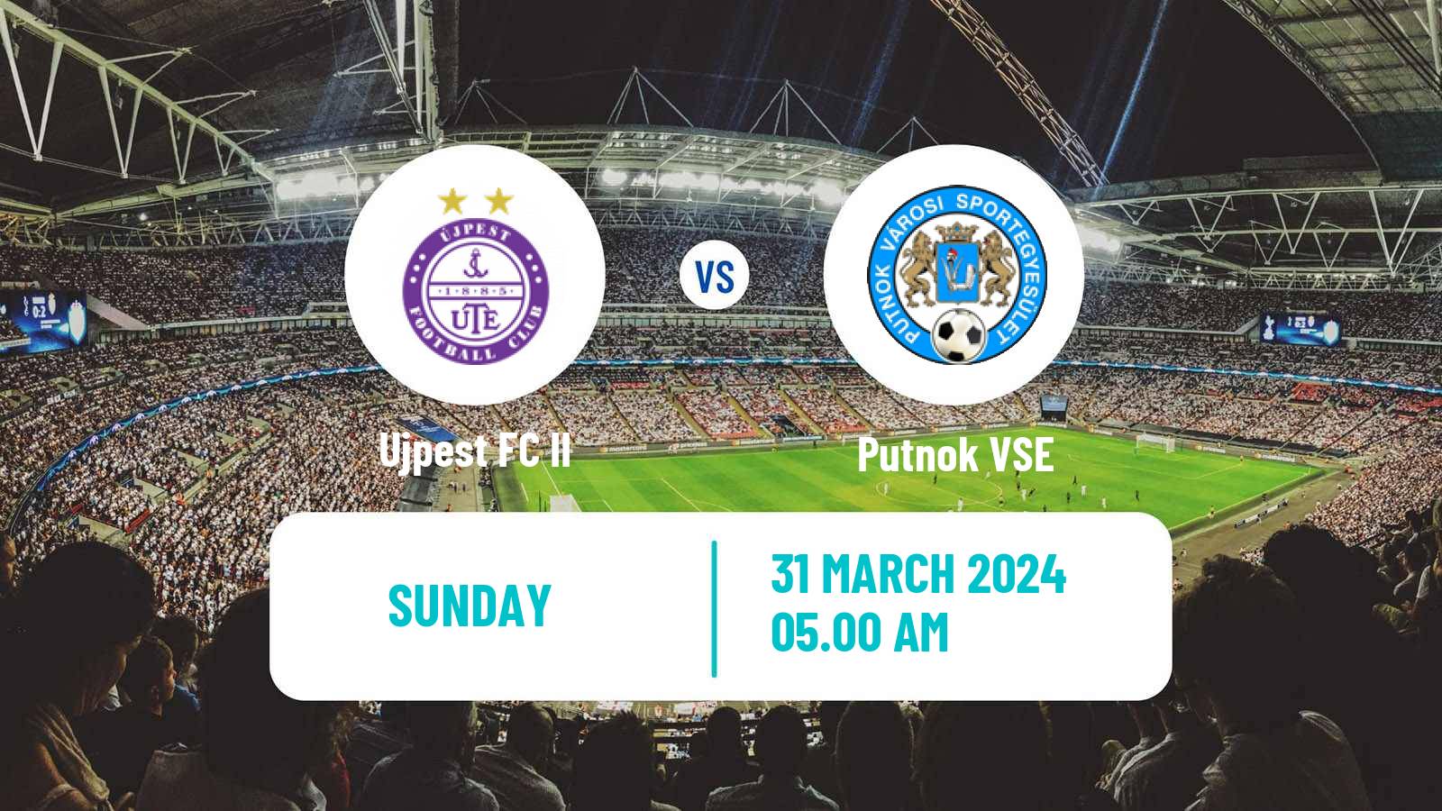 Soccer Hungarian NB III Northeast Ujpest II - Putnok