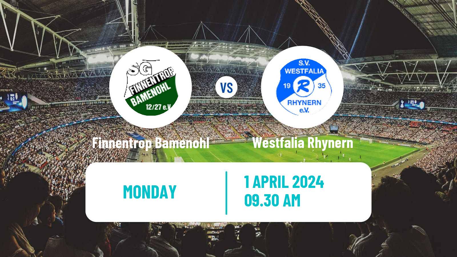 Soccer German Oberliga Westfalen Finnentrop Bamenohl - Westfalia Rhynern