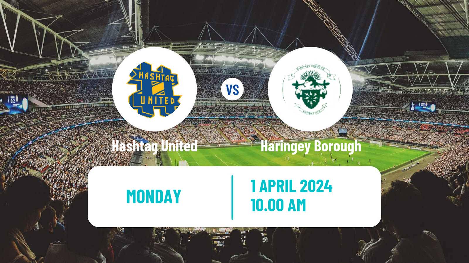 Soccer English Isthmian League Premier Division Hashtag United - Haringey Borough
