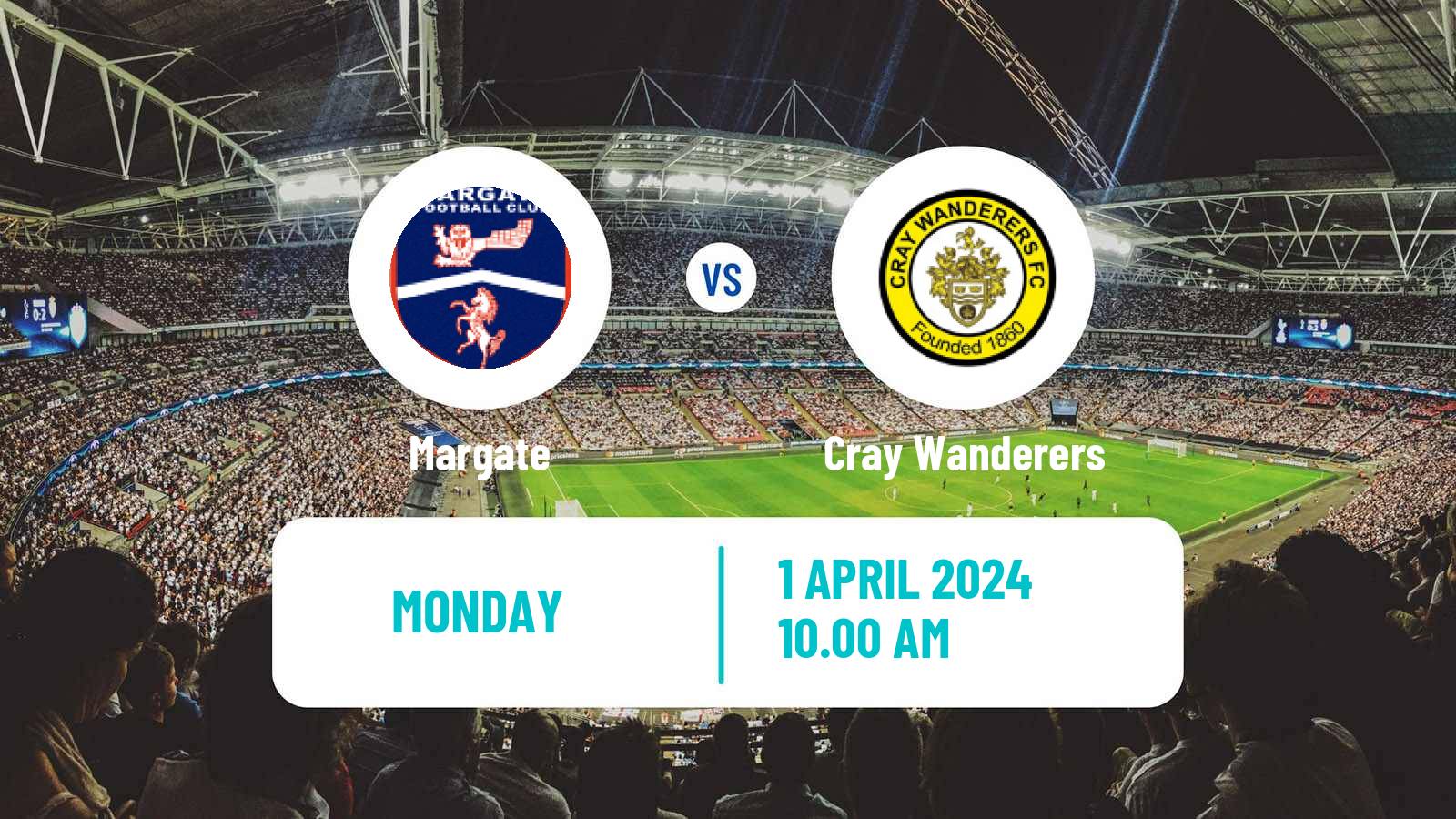 Soccer English Isthmian League Premier Division Margate - Cray Wanderers