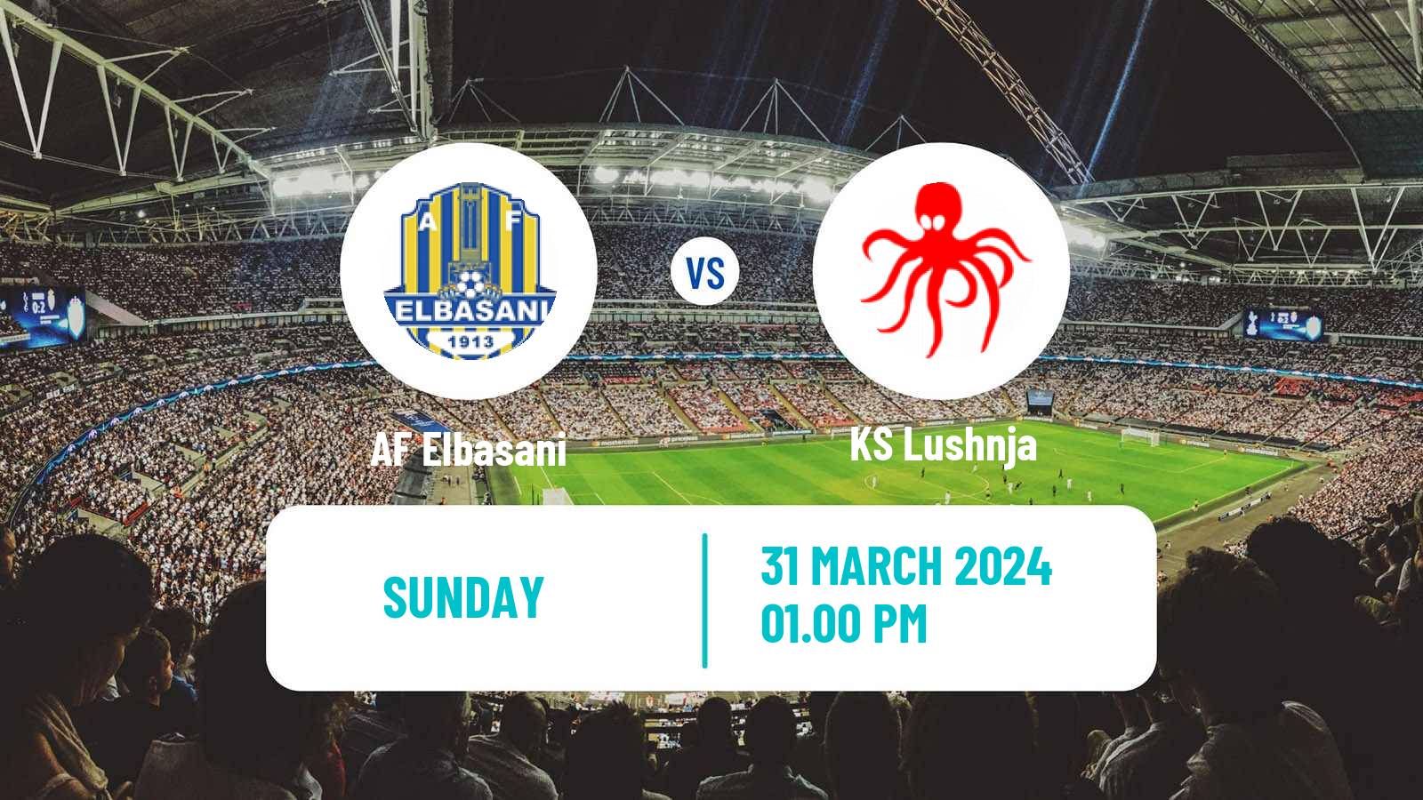 Soccer Albanian First Division AF Elbasani - Lushnja