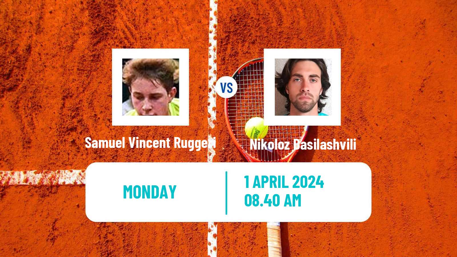 Tennis Barletta Challenger Men Samuel Vincent Ruggeri - Nikoloz Basilashvili
