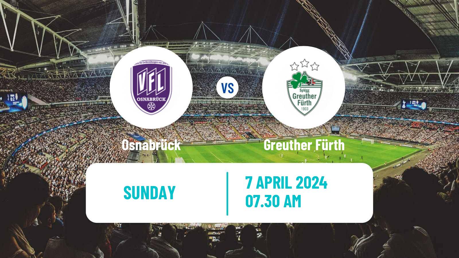 Soccer German 2 Bundesliga Osnabrück - Greuther Fürth