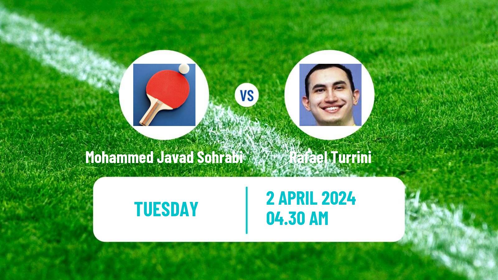 Table tennis Challenger Series Men Mohammed Javad Sohrabi - Rafael Turrini