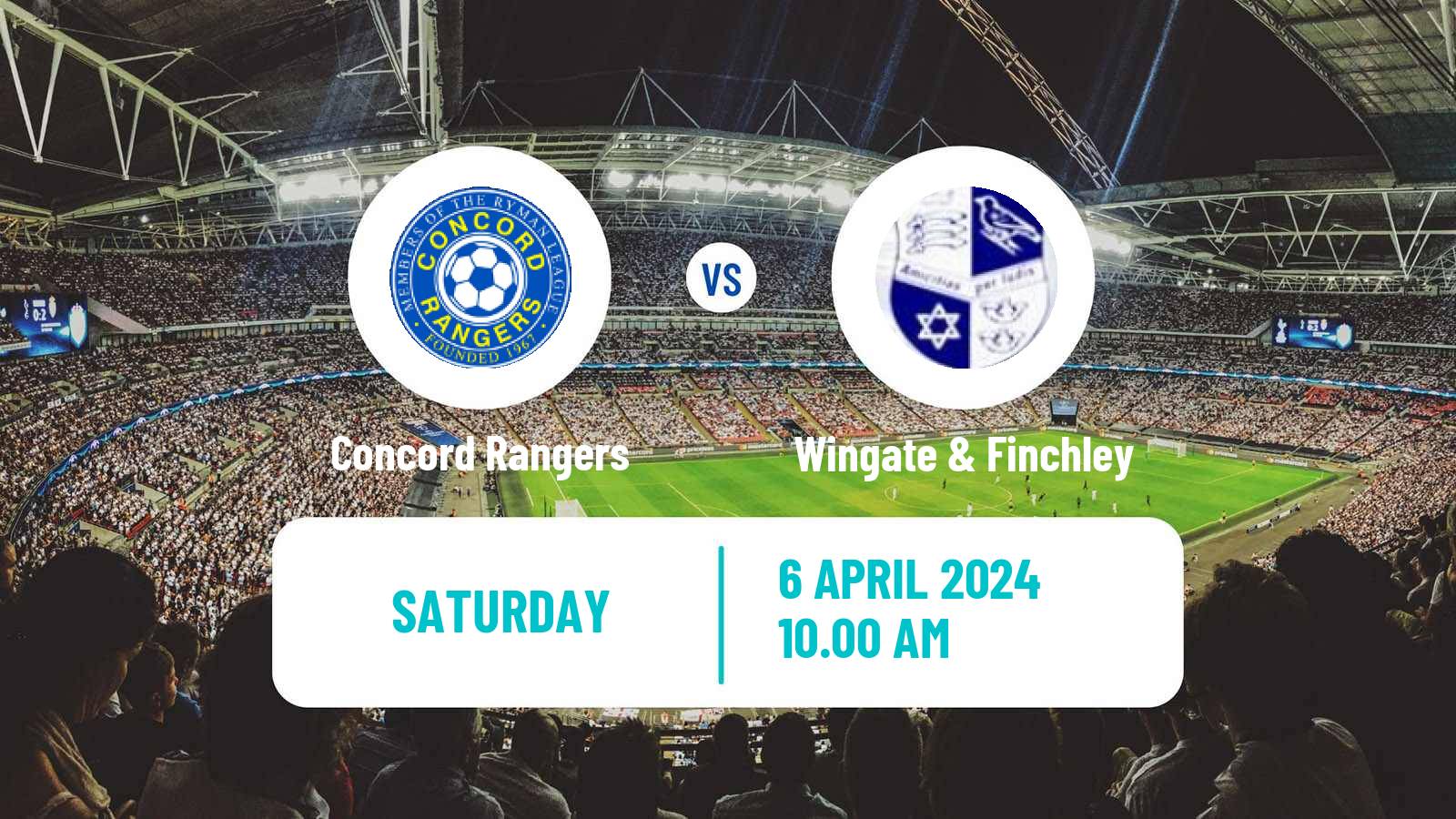 Soccer English Isthmian League Premier Division Concord Rangers - Wingate & Finchley