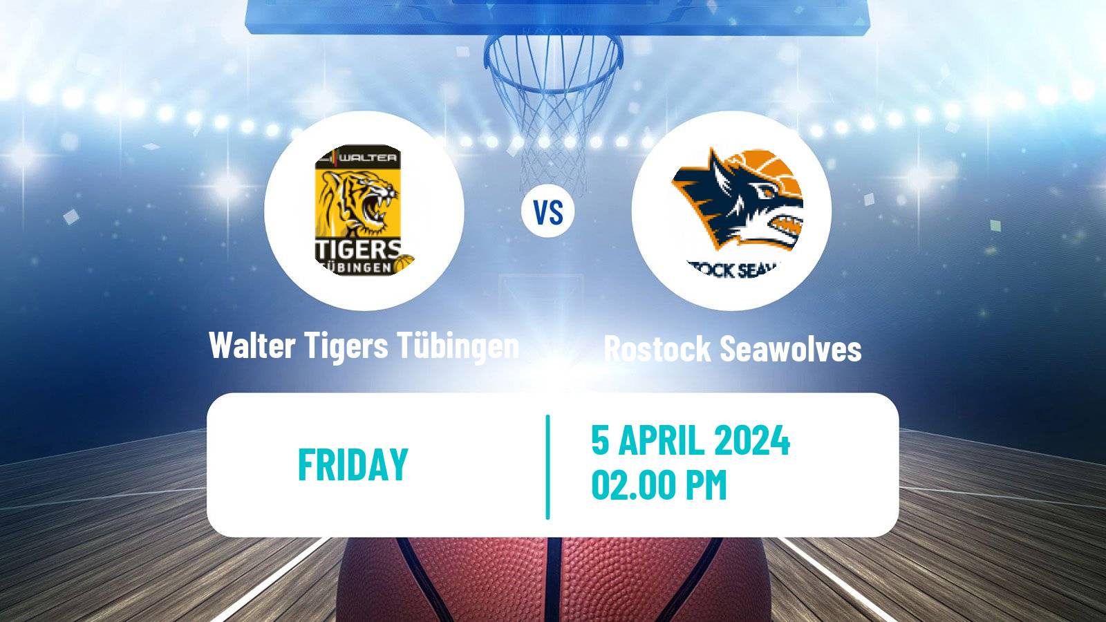 Basketball German BBL Walter Tigers Tübingen - Rostock Seawolves