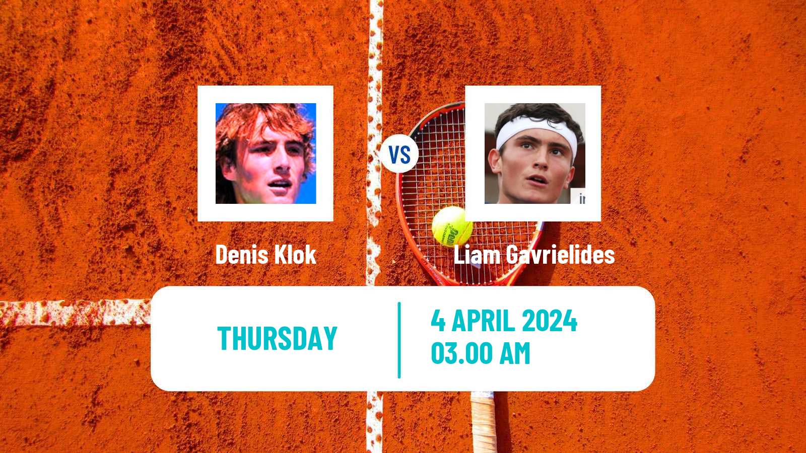 Tennis ITF M15 Antalya 9 Men Denis Klok - Liam Gavrielides