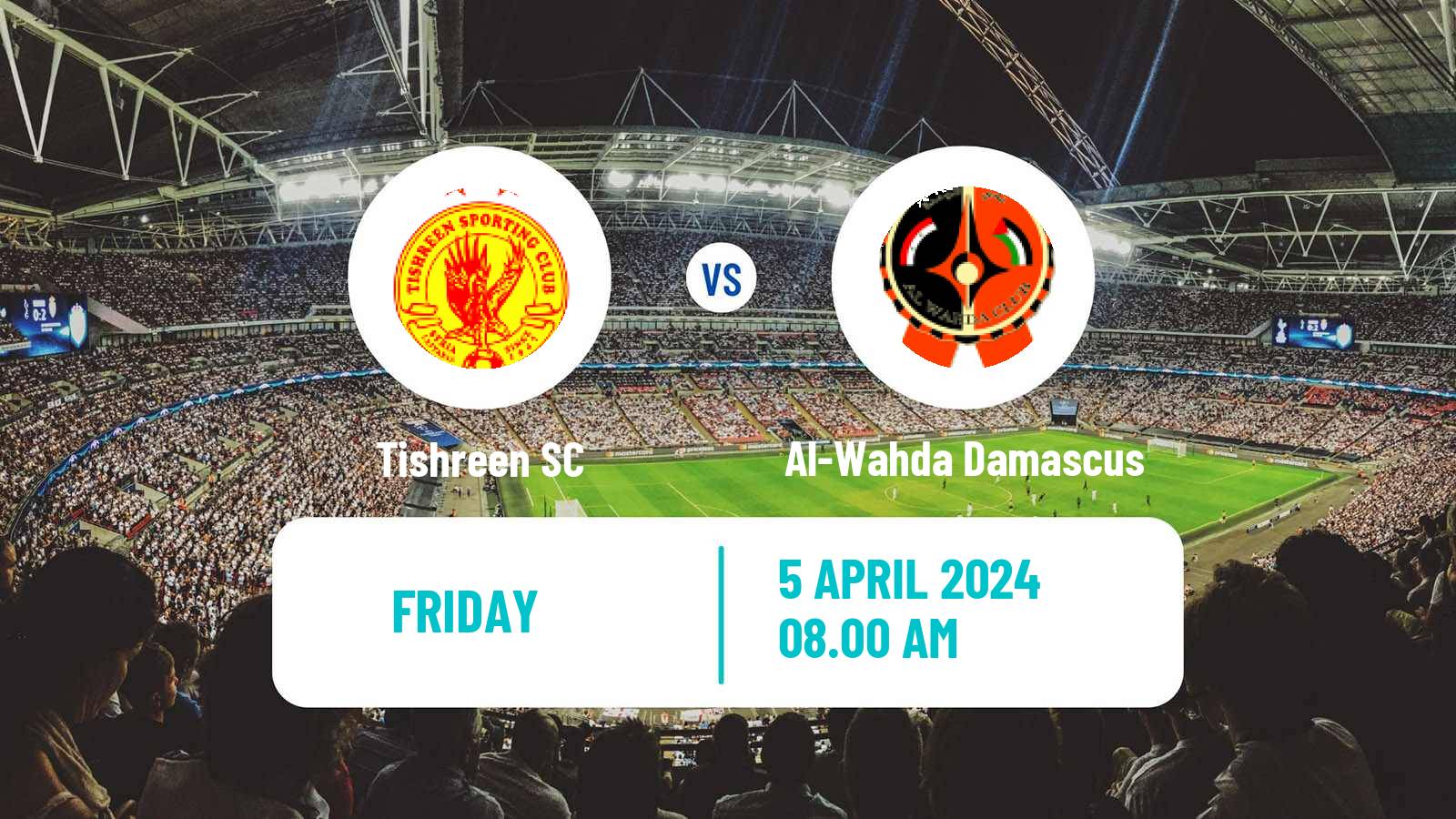 Soccer Syrian Premier League Tishreen - Al-Wahda Damascus