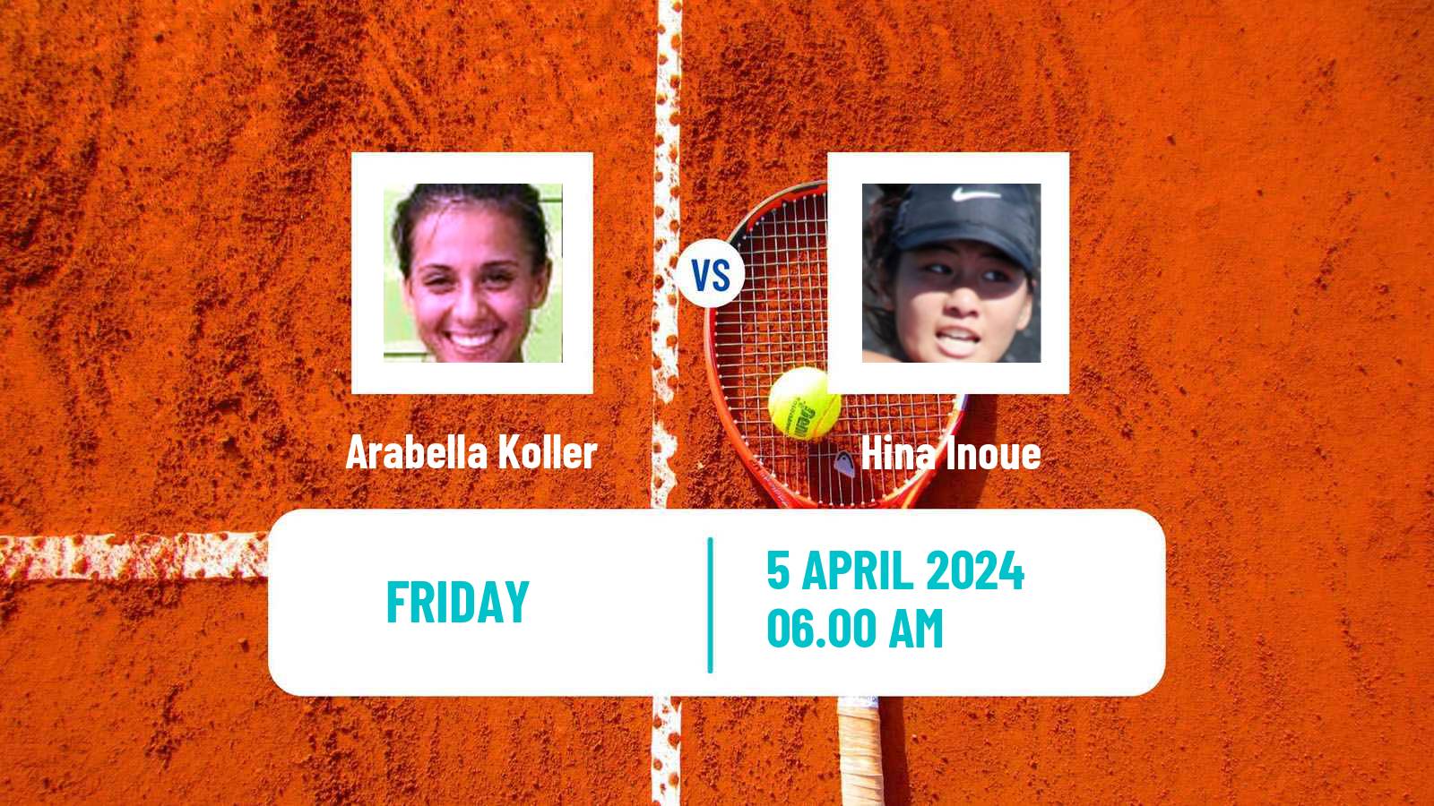 Tennis ITF W15 Monastir 12 Women Arabella Koller - Hina Inoue